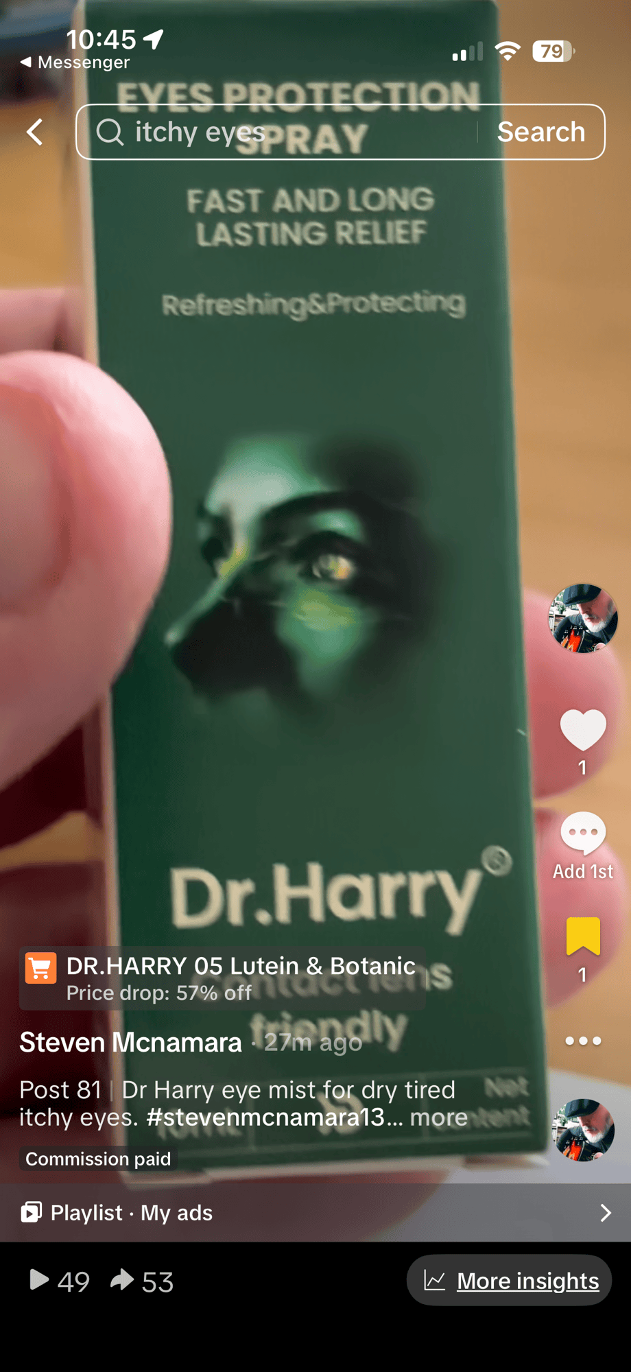 Dr Harry’s eye&nbsp;mist.