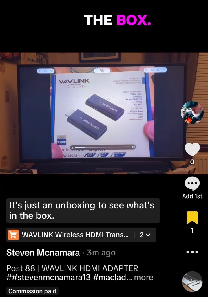 WAVLINK plug to cast adapter.  Using product by it on Tik tok&nbsp;shop