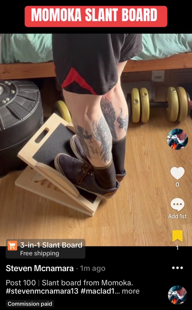 Slant board stretches